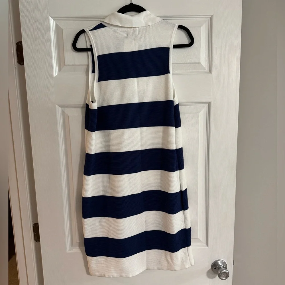 Show Me Your MuMu Zoe Button Sweater Dress Sailor Blue Stripe Knit - Picture 5 of 9